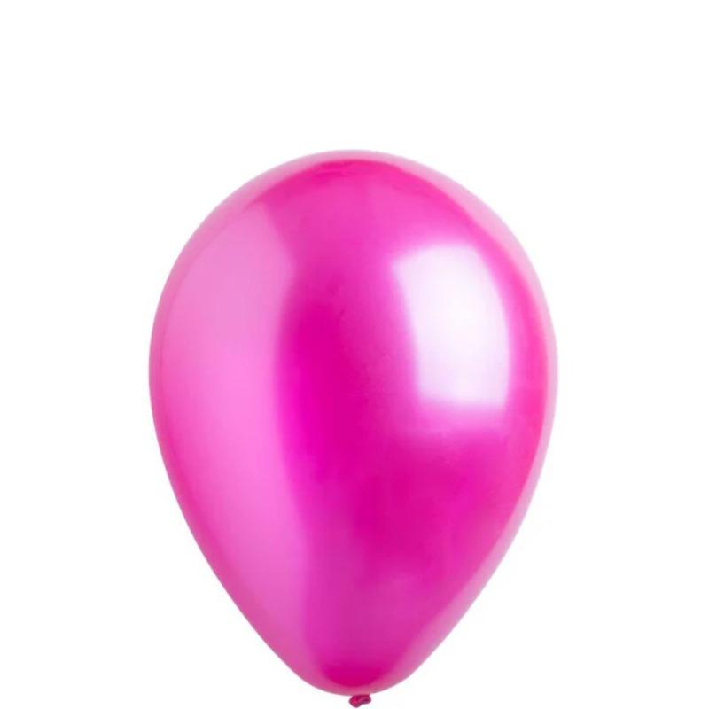 Hot Pink Metallic Latex Balloons