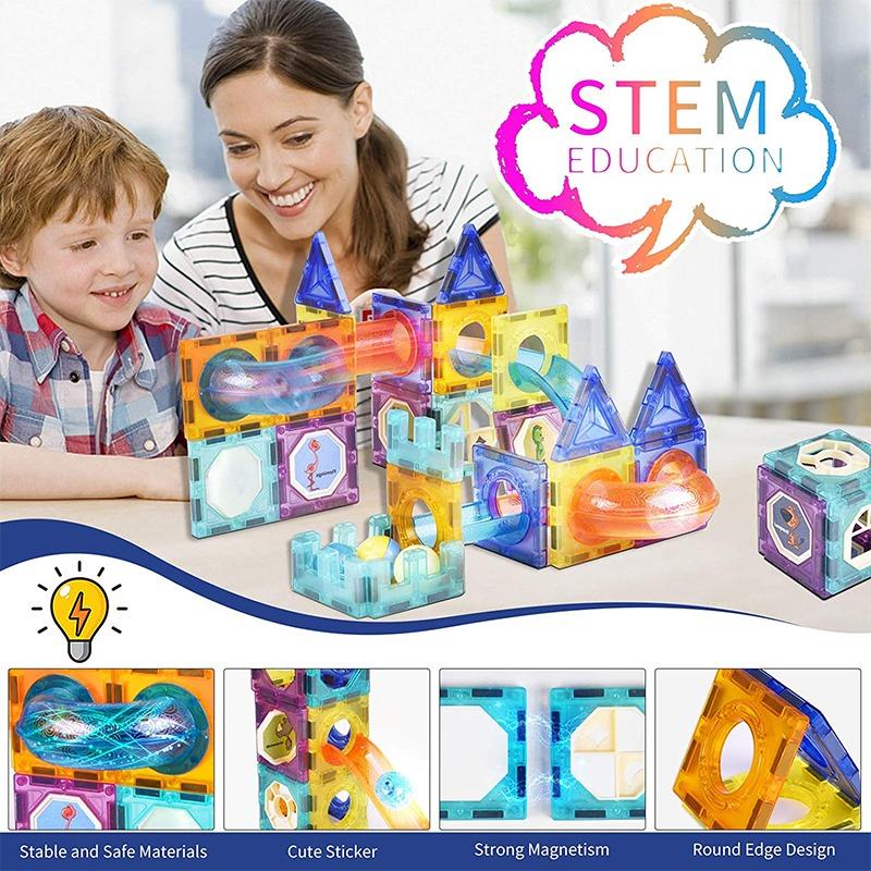 Magnetic Light Ball Track Building Blocks - 75 Pcs