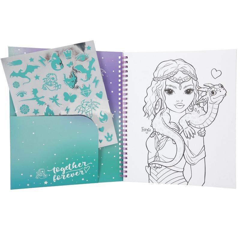TopModel Coloring Book With Sequins Dragon Love
