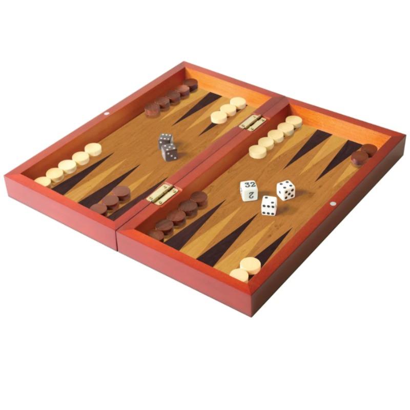 Merchant Ambassador Folding Wood Backgammon Set