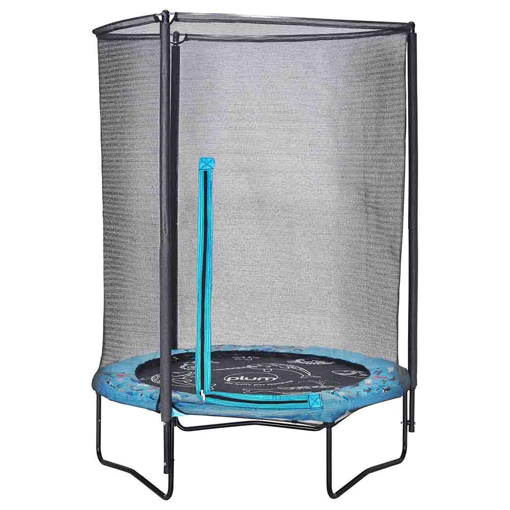 Plum 4.5Ft Junior Jungle Trampoline And Enclosure With Sound - Blue