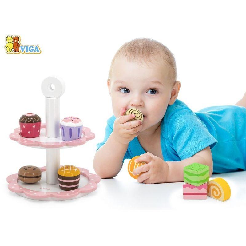 فيجا - مجموعة لعب حلويات الشاي مع حامل