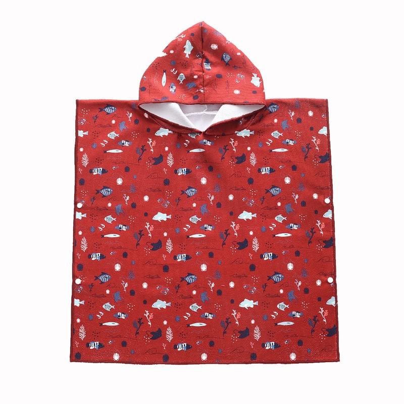 Seashell - Kids Beach Towel Fish Red