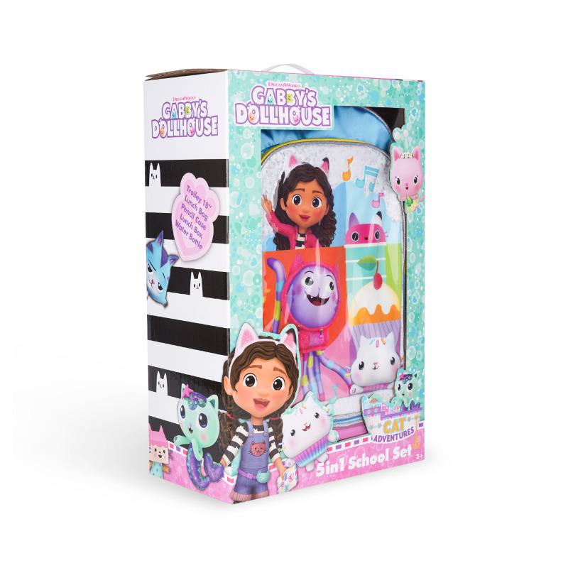 Gabby Doll House 5 in 1 Trolley School Bag Set