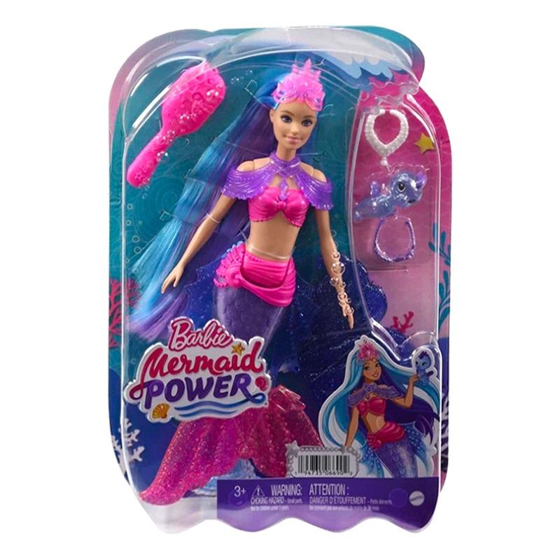 Barbie - Malibu Mermaid Power Blue Hair Doll with Interchangeable Flipper and Accessories