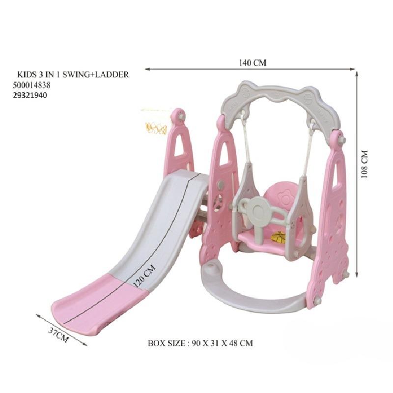 Little Story 3 In 1 Swing With Slide - Pink