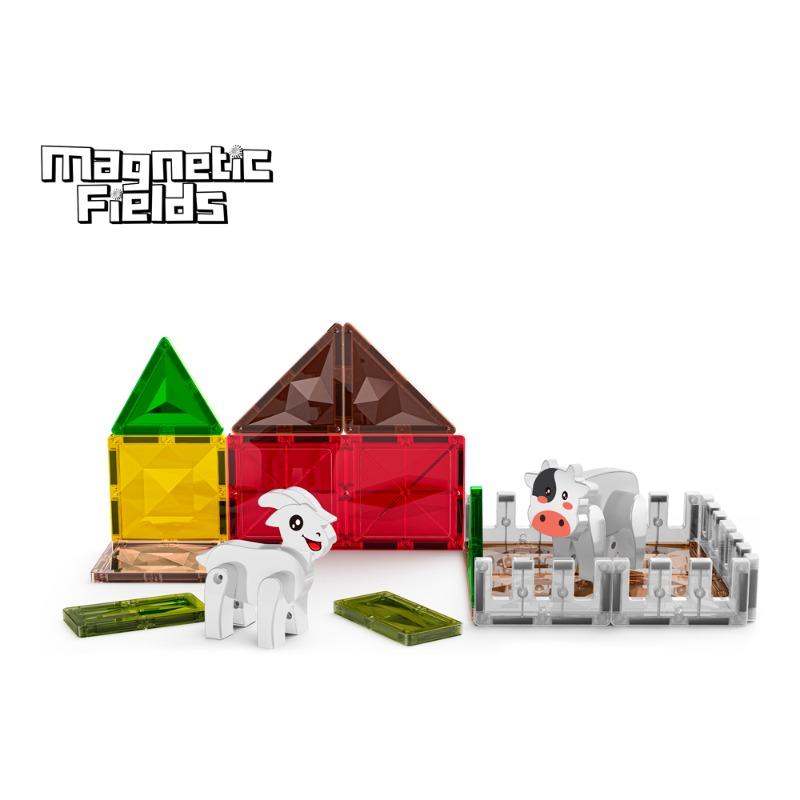 Magnetic Fields Pasture 3D Diamond Magnetic Tiles Set - 18 Pcs