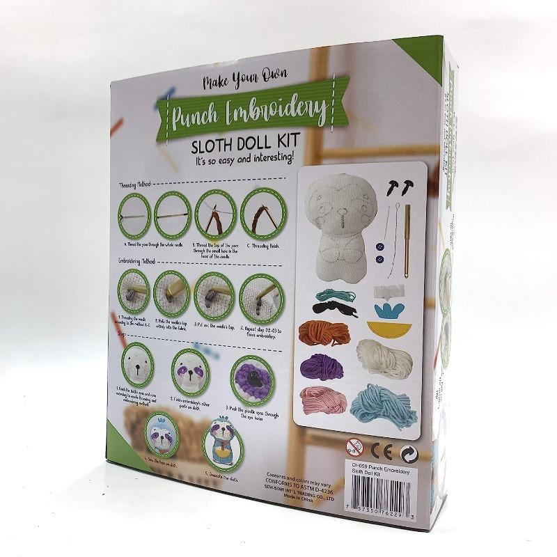 Sew Star Punch Embroidery Sloth Kit
