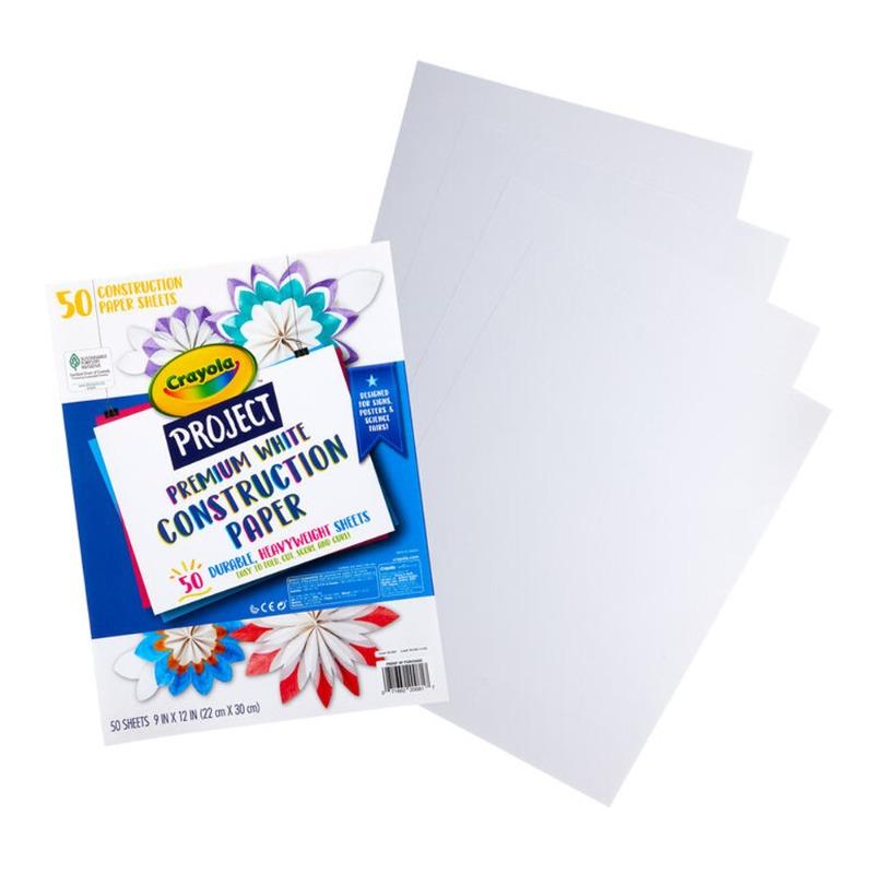 كرايولا - ورق مقوى أبيض آي فور - 50 ورقة