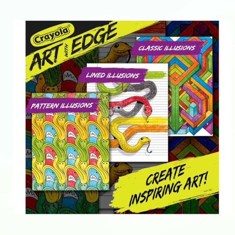 كرايولا - كتاب تلوين آرت ويذ إيدج أوهام بصرية - 40 صفحة