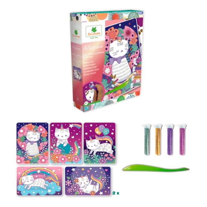 Sycomore Small Glitter boards - Cuddly cats 10 pieces