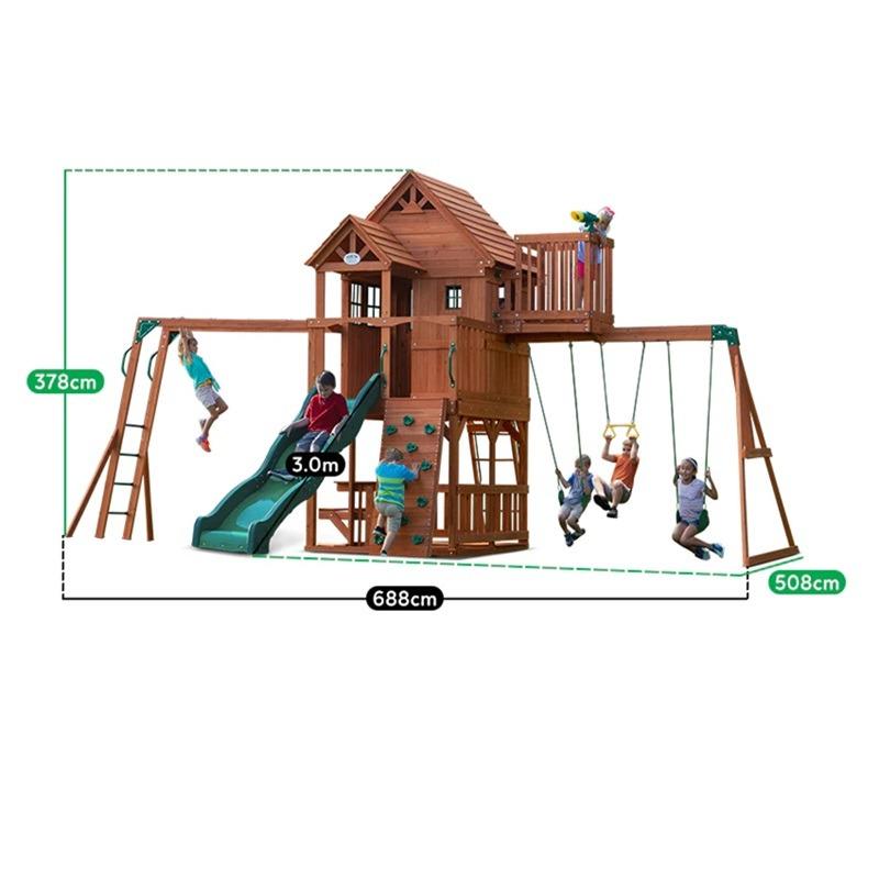 Backyard Discovery Skyfort II All Cedar Wood Swing Set