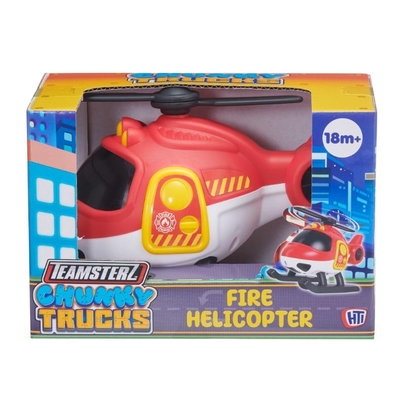 Teamsterz Construction Trucks Fire Helicopter Toy - Rescue Vehicle Playset