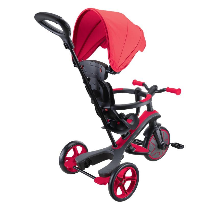Globber 4-in-1 Convertible Kids Tricycle with Parent Handle & Canopy
