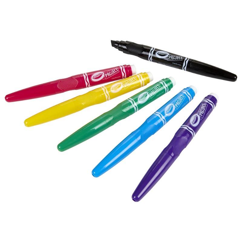 كرايولا - أقلام تلوين بروجيكت قابلة للمسح 6 ألوان خط عريض