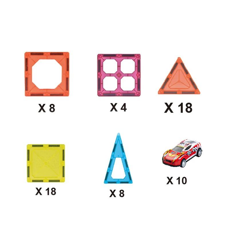 مجموعة قطع البناء المغناطيسي 66 قطعة