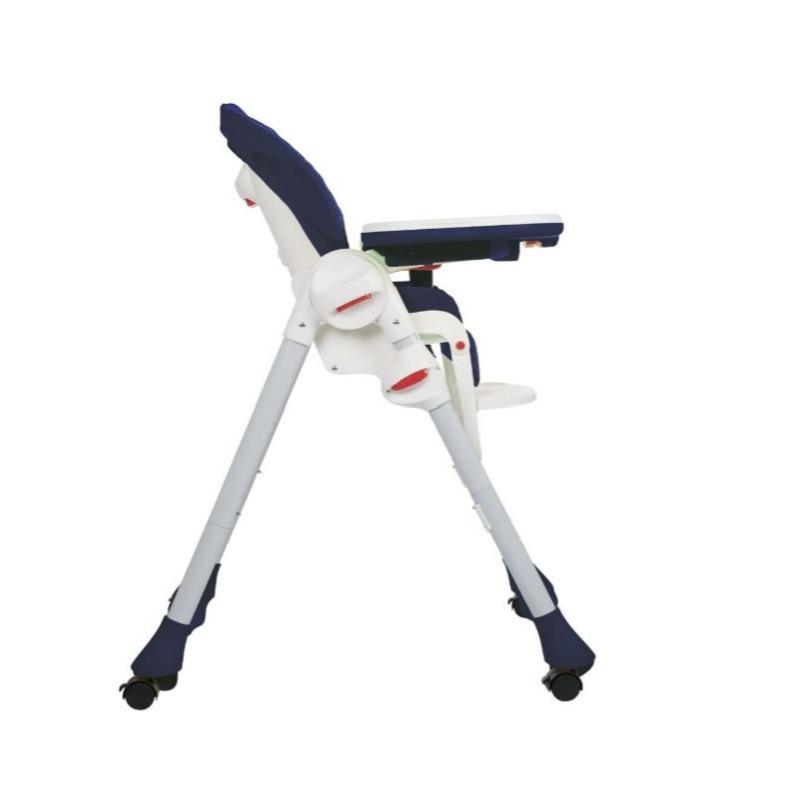 Chicco - Polly Easy High Feeding chair, 4 Wheels - Marine