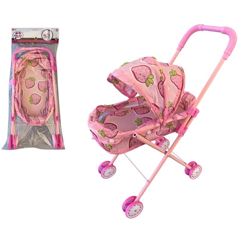 VDora Baby Doll Strawberry Metal Stroller - Light Pink