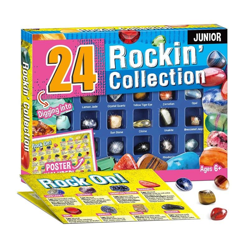 لعبة مجموعة صخور طبيعية تعليمية - 24 قطعة