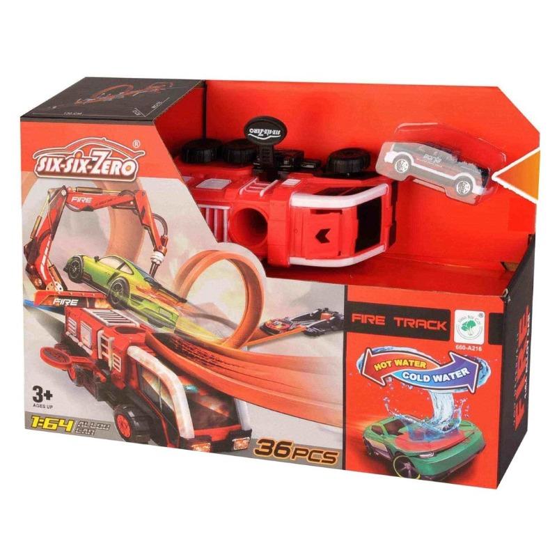 مسار السيارات اللولبي - لون أحمر