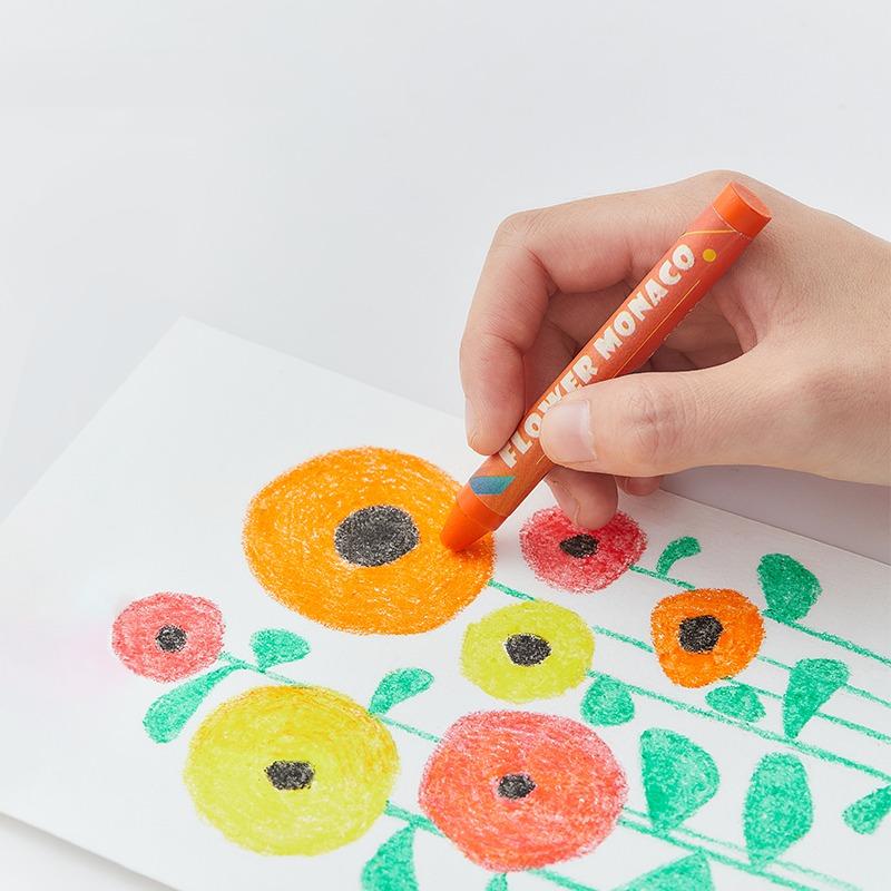 Lebze Flower Monaco Crayons 36 Colors Pointed Crayons