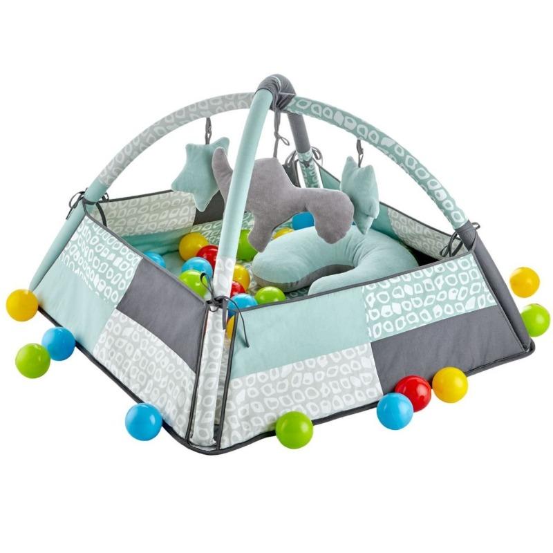 بيبي جيم - حصيرة اللعب والأنشطة مع الكرات لون أخضر