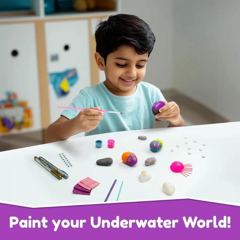Bloomingo Art & Craft Kit - Rock Painting-Magical Underwater Kingdom