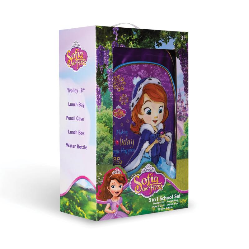Disney Sofia 5 in 1 Trolley School Bag Set - Making Holiday Magic Happen