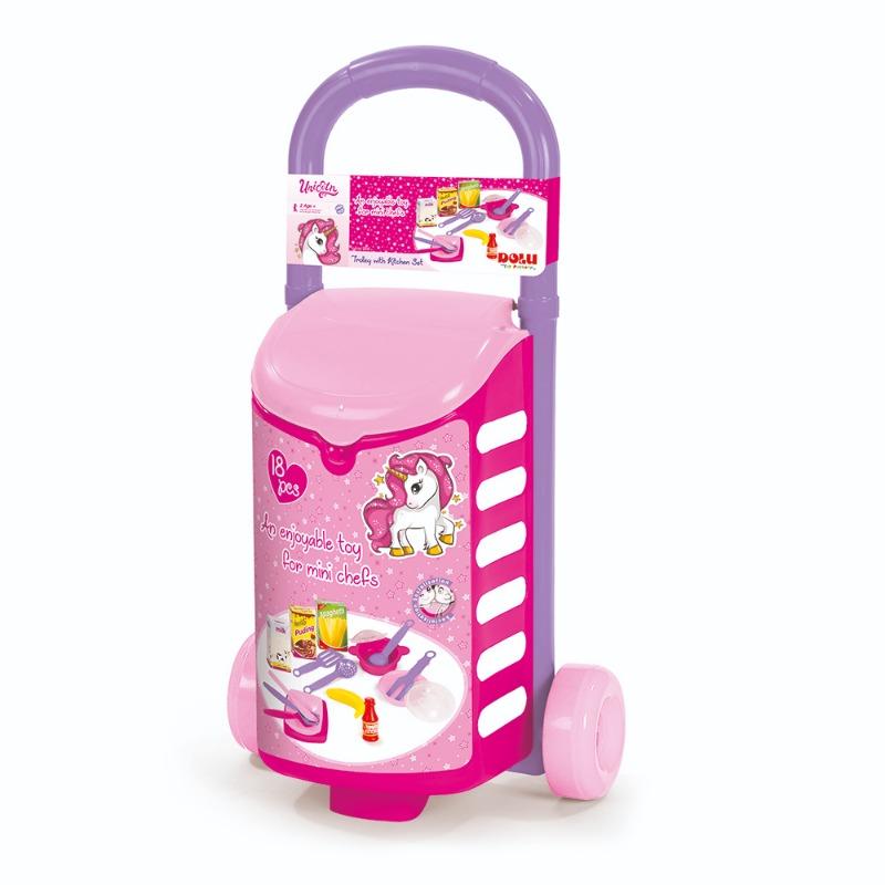 Dolu - Unicorn Trolley With Kitchen Set - Assorted