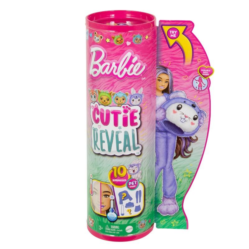 Barbie Cutie Reveal Doll with Stuffed Animal Outfit and 10 Surprises - Purple