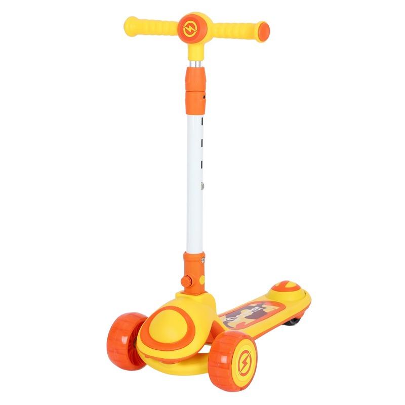 Kids 3wheels Scooter With Lights & Music- Yellow