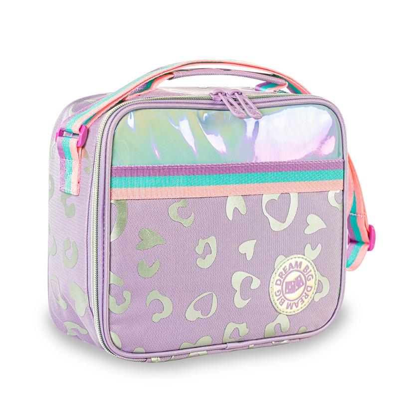 Eazy Kids 4-wheel Trolley 17" School Bag Set of 3 - Love Purple