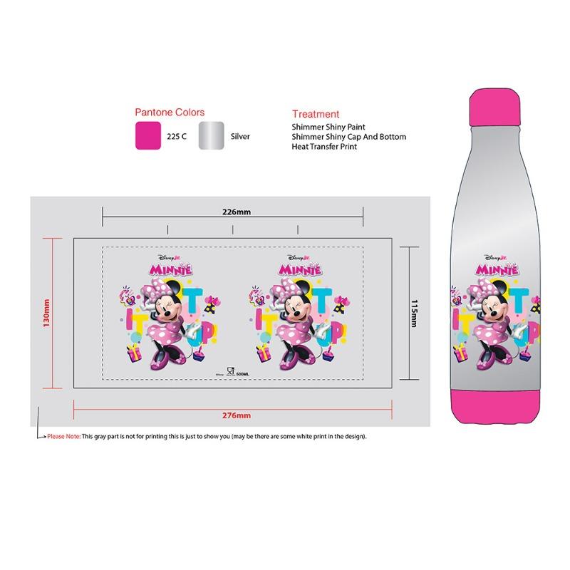 Minniemouse Vacuum Waterbottel 500Ml
