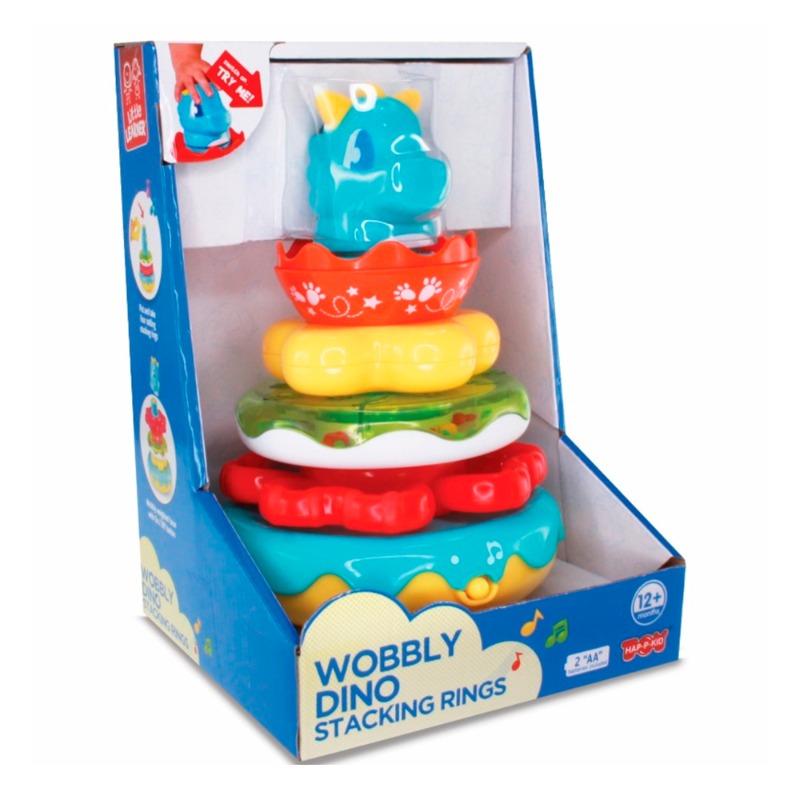 Little Learners Musical Wobbly Dino Stacking Rings