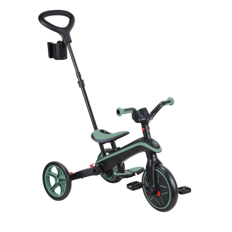 Globber Foldable Explorer Trike 4-in-1 Convertible Kids Tricycle Olive Green