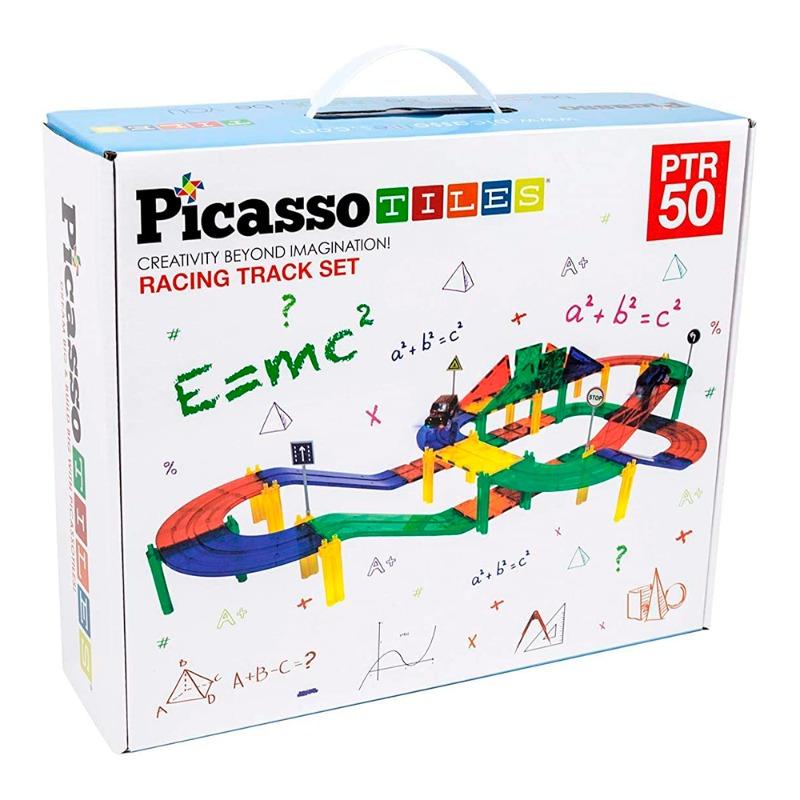 Picasso Tiles - 50 Piece Race Track Building Blocks