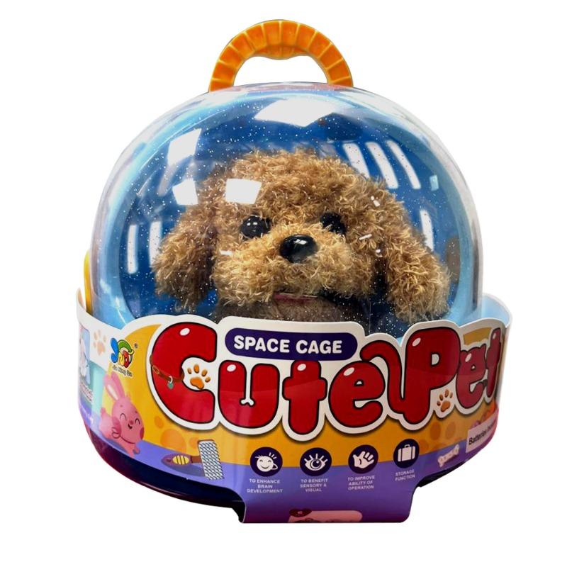 حيواني اللطيف الأليف - كلب بني مع قفص