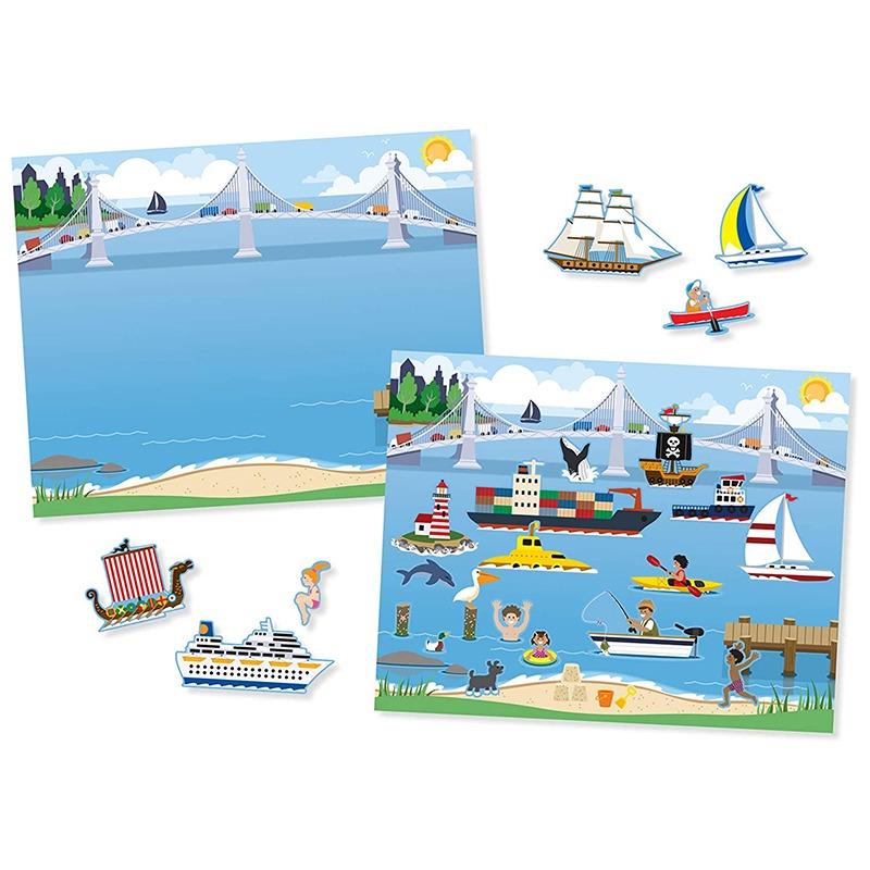 ميليسا آند دوج - لوحة لاصقة قابلة لإعادة الاستخدام تصميم وسائل النقل 165 قطعة