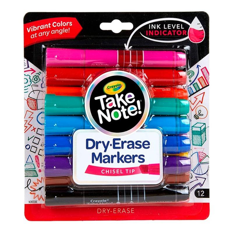 كرايولا - مجموعة أقلام المسح الجاف خط عريض 12 لون