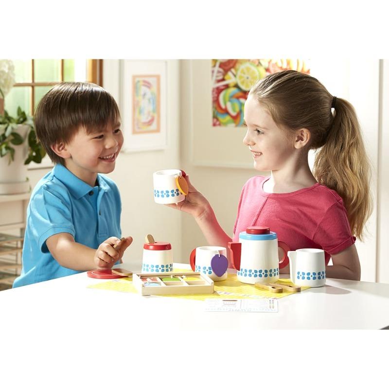 Melissa And Doug Wooden Steep And Serve Tea Set
