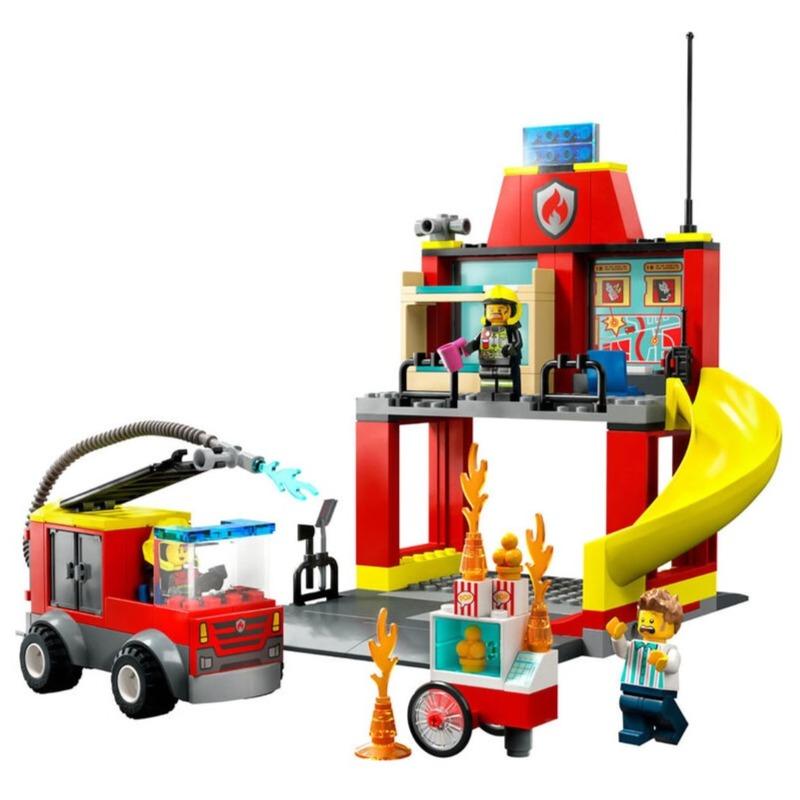 LEGO City Fire Station And Fire Engine Building Toy Set - 153 Pcs