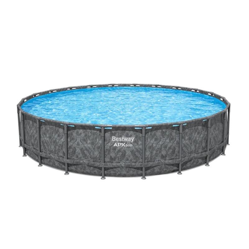 بيست واي - مجموعة حمام سباحة دائري 6.71 متر × 1.32 متر - رمادي