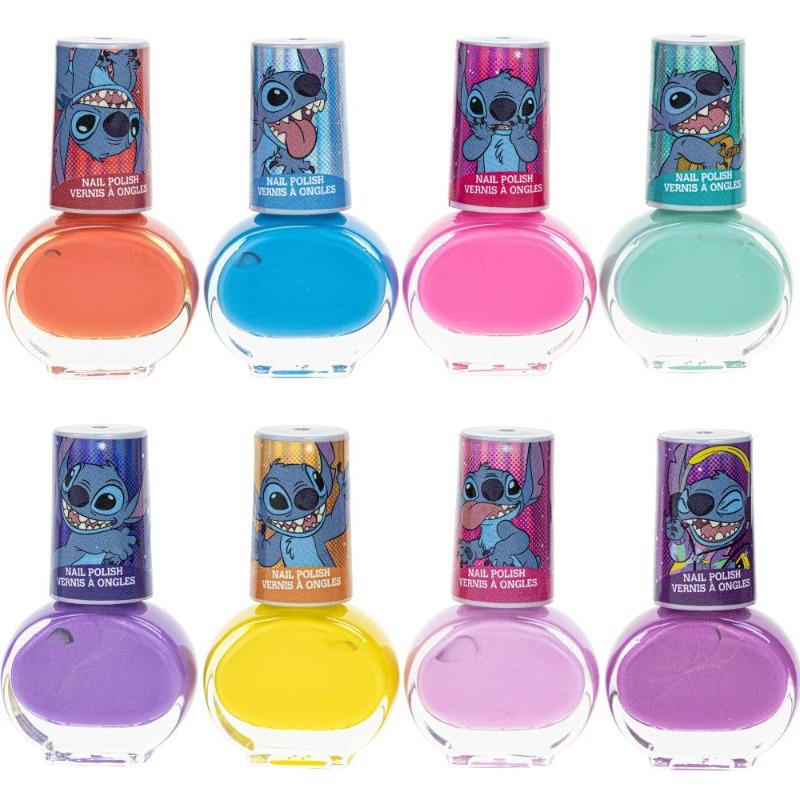 Disney Stitch 8-Pack Bubble Gum Scented Peelable Nail Polish Set for Kids
