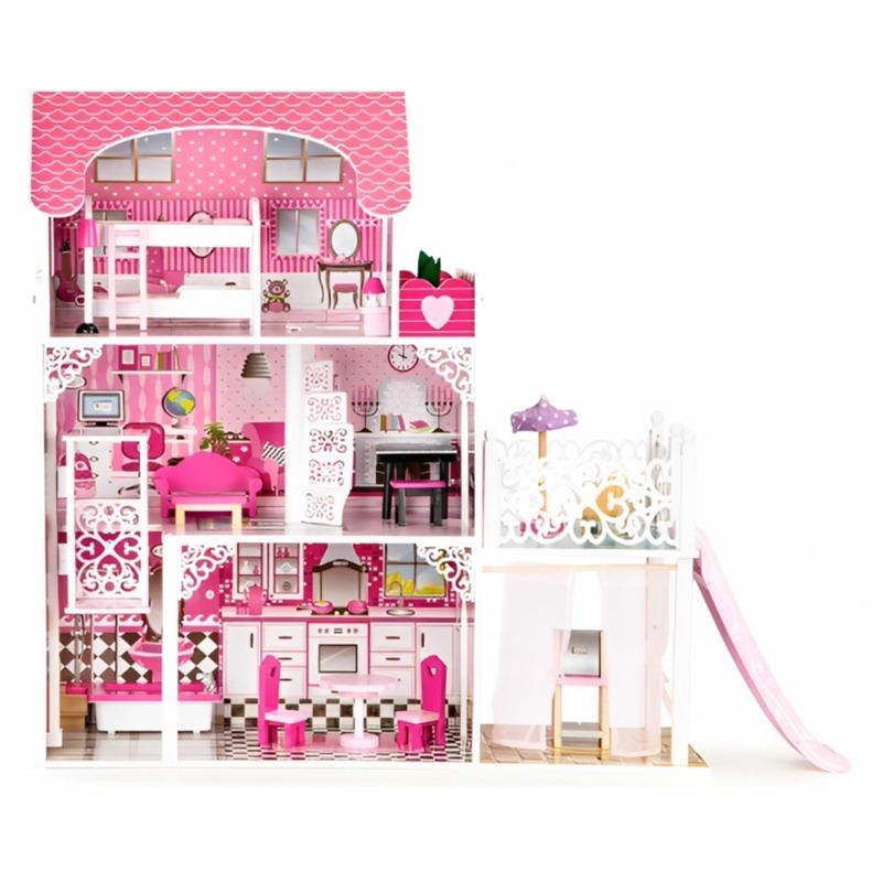 كيدلاند - مجموعة لعبة منزل الدمى الخشبي ديلوكس