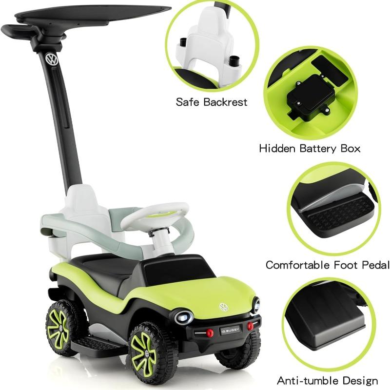 سيارة فولكس فاجن 3 في 1 للأطفال مع مظلة ومقبض دفع