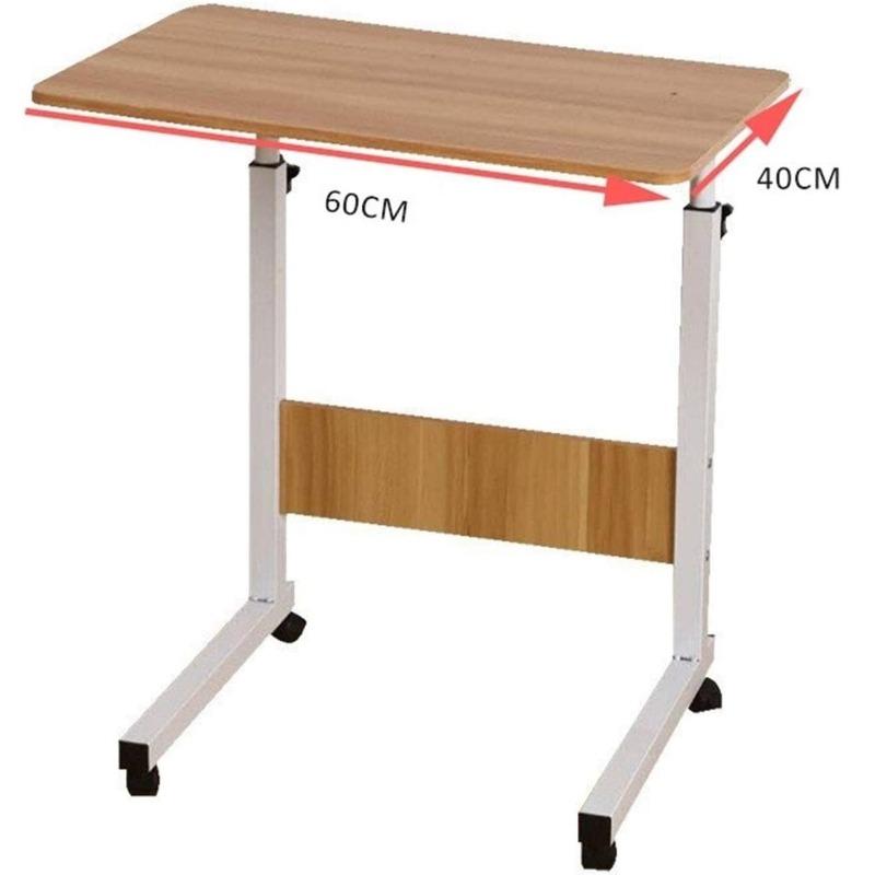 Adjustable and Folding Table with Wheels - Wooden