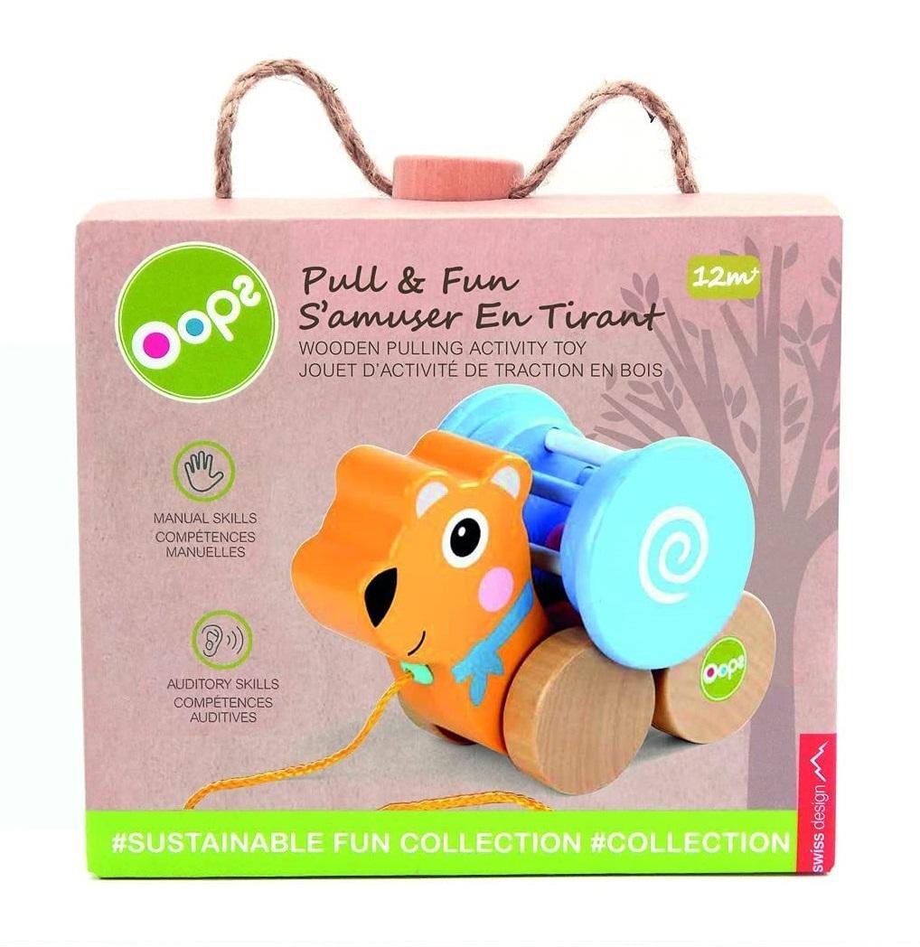 أوبس - لعبة السحب الخشبية بول آند فن بتصميم الدب