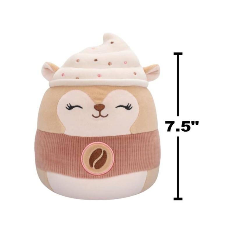Squishmallows Reza Latte Squirrel Plush Toy 7.5 Inch