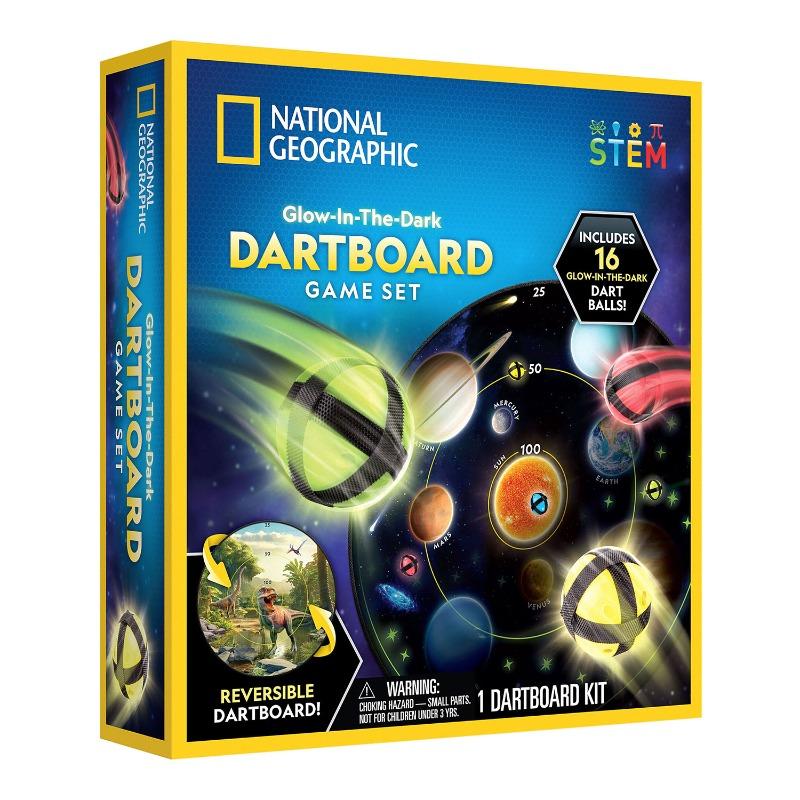 National Geographic Glow-In-The-Dark Dartboard Game Set