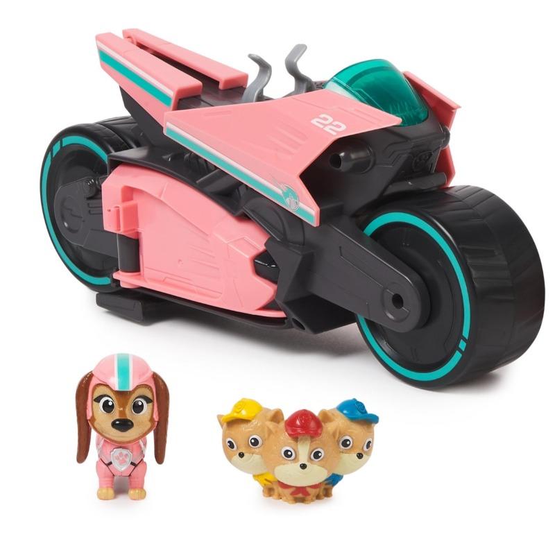 PAW Patrol Motorcycle Toy Vehicle with Mighty Pups Liberty and Junior Patroller Toy Figures